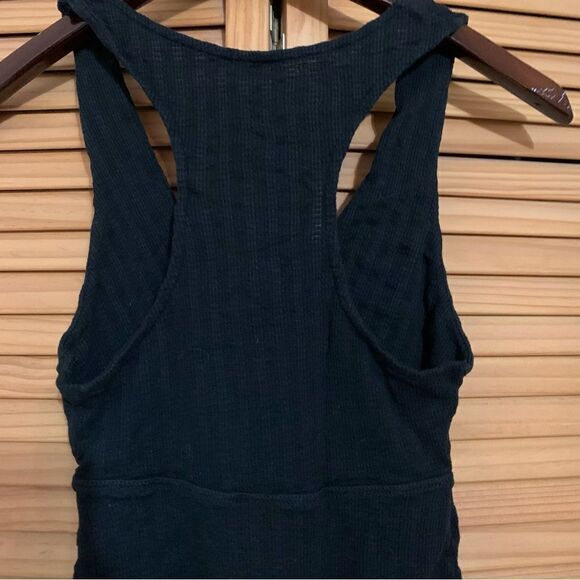 Free People Black Ribbed Tank Top Size small - Picture 4 of 5